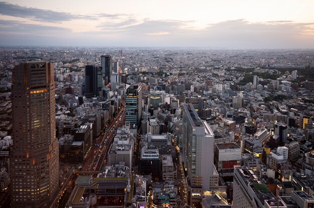 さまざまなサイズの建物がある都市景観