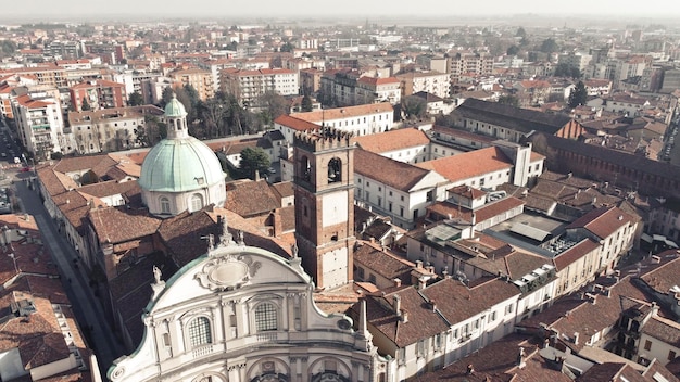 Free photo city of vigevano from a drone