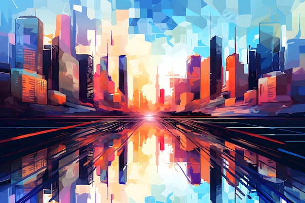 cityscape abstraction wallpaper