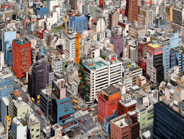 アニメにインスパイアされた都市風景