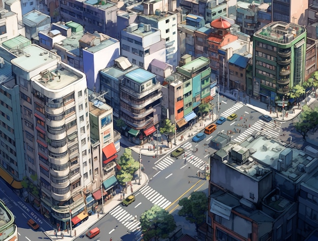 アニメにインスパイアされた都市風景