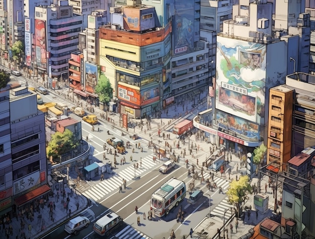 애니메이션에서 영감을 받은 도시 풍경