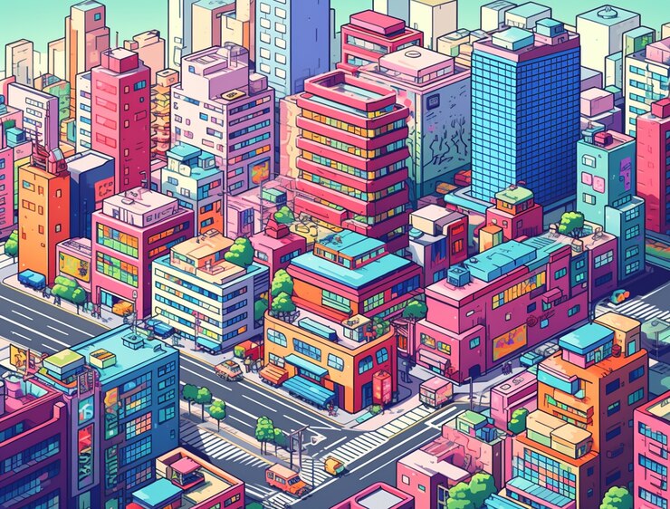 無料Photo アニメにインスパイアされた都市風景