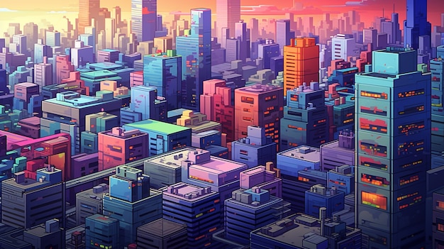 Free photo cityscape of anime inspired urban area