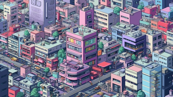 無料Photo アニメにインスパイアされた都市風景