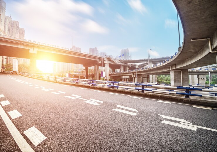 無料Photo 高速道路からの街並み