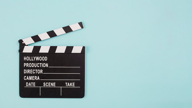 Clapperboard and copyspace