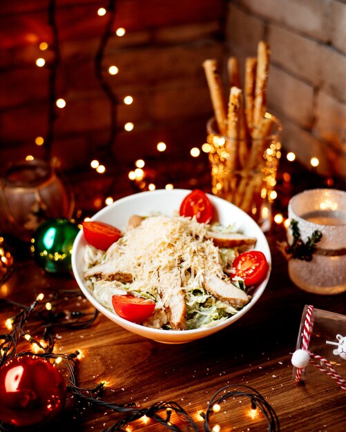 Classic caesar with chicken and grated parmesan