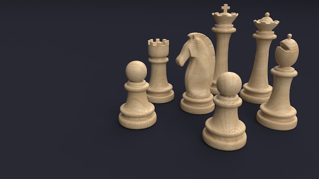 Classic chess board and pieces