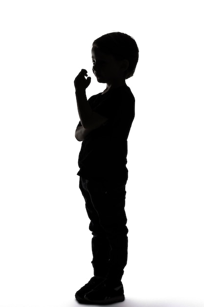 Classic portrait silhouette of kid