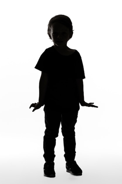 Classic portrait silhouette of kid