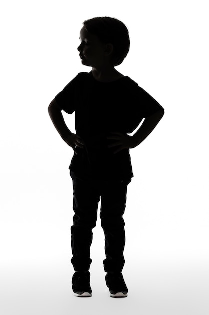 Classic portrait silhouette of kid