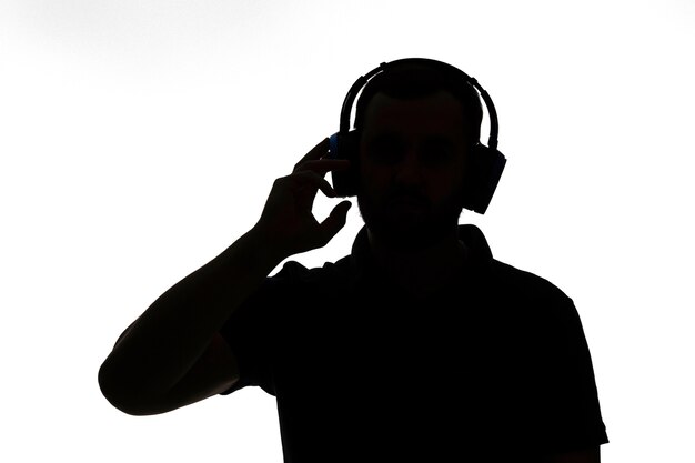 Classic portrait silhouette of man