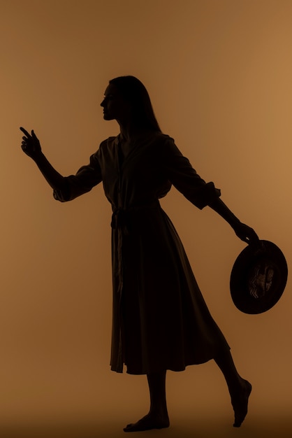 Classic portrait silhouette of woman