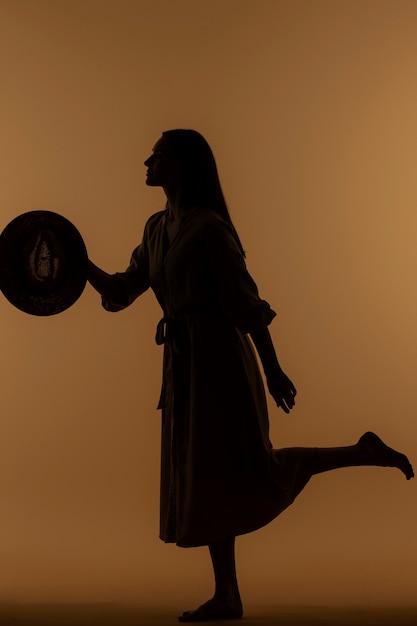 Classic portrait silhouette of woman