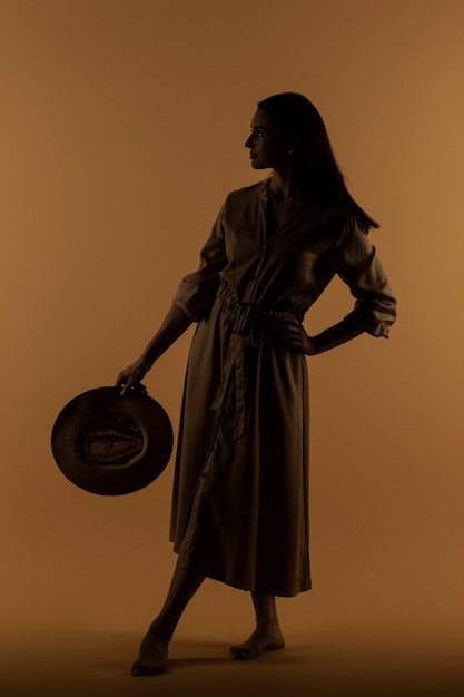 Classic portrait silhouette of woman
