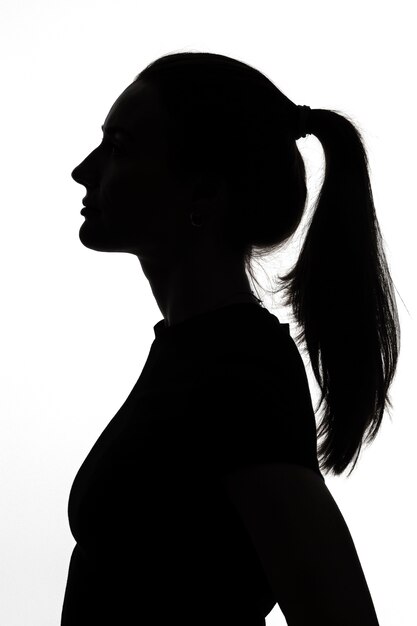 Classic portrait silhouette of woman