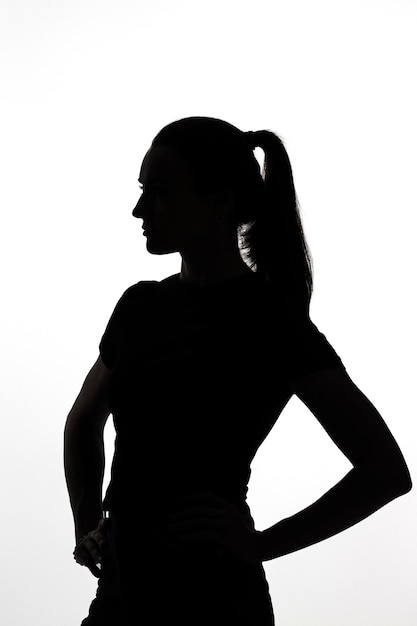 Classic portrait silhouette of woman