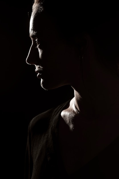 Classic portrait silhouette of woman