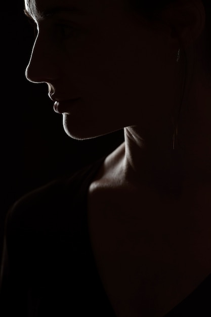 Classic portrait silhouette of woman