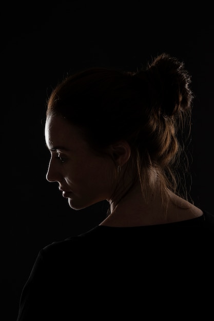 Classic portrait silhouette of woman