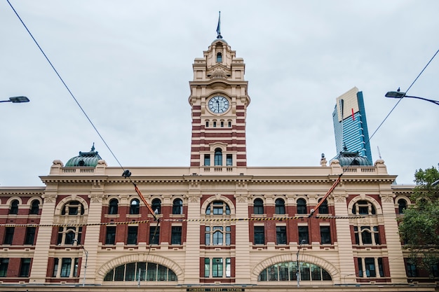 classic train station and clock