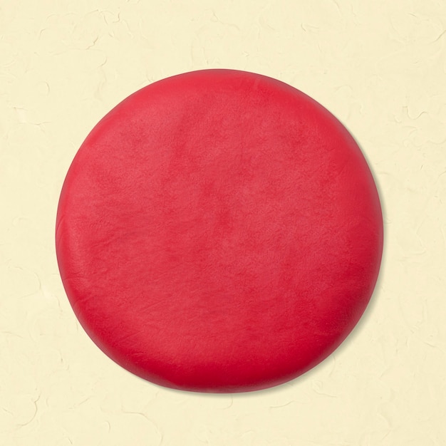 Foto gratuita forma geometrica del cerchio di argilla grafica carina rossa per bambini