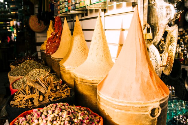 Clay pots on market in morocco