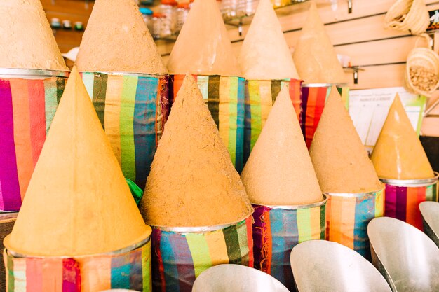 Clay pots on market in morocco