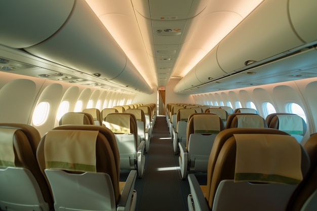 Free photo clean airplane interior