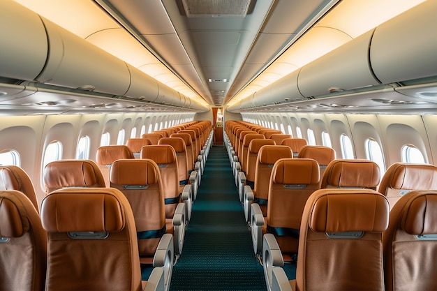 Free photo clean airplane interior