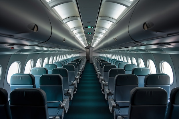 Free photo clean airplane interior