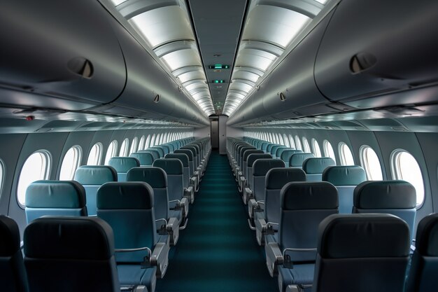 Clean airplane interior