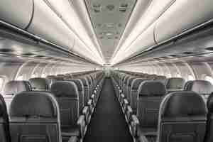 Free photo clean airplane interior