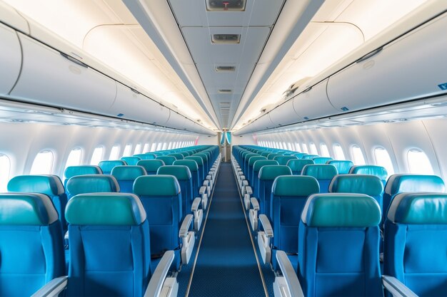 Clean airplane interior