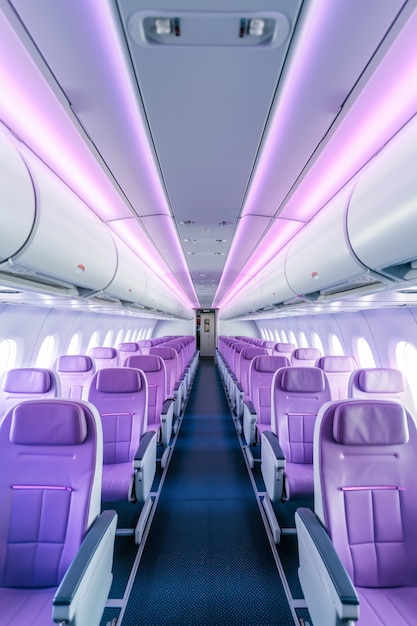 Free photo clean airplane interior