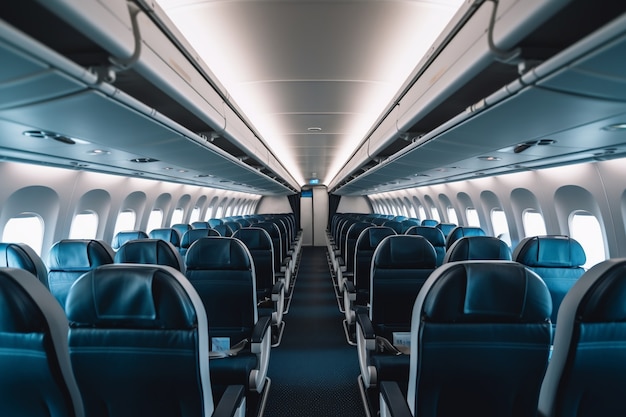 Free photo clean airplane interior