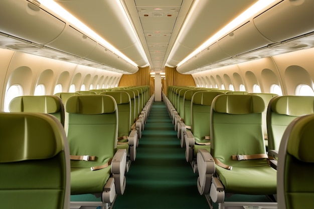 Free photo clean airplane interior