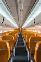 Free photo clean airplane interior