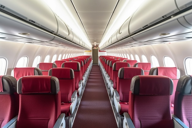 Free photo clean airplane interior