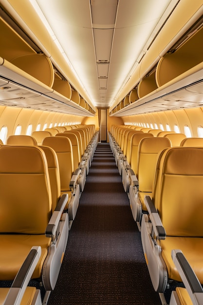 Free photo clean airplane interior