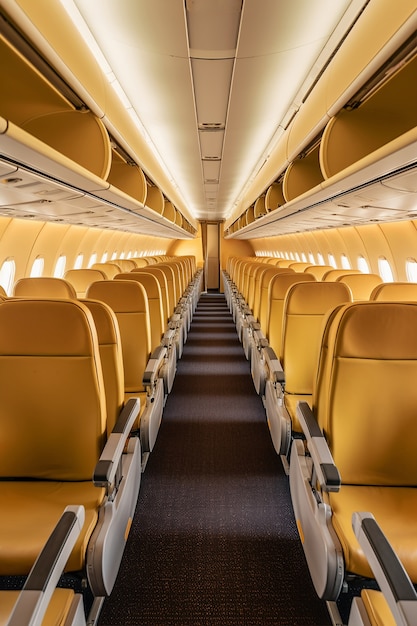 Clean airplane interior