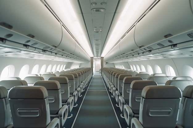 Free photo clean airplane interior