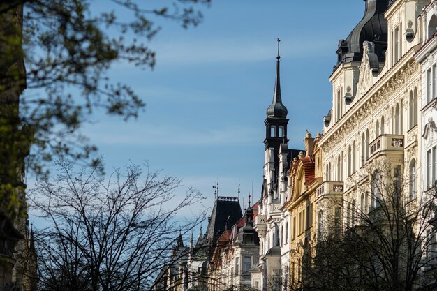 Clean city streets of prague