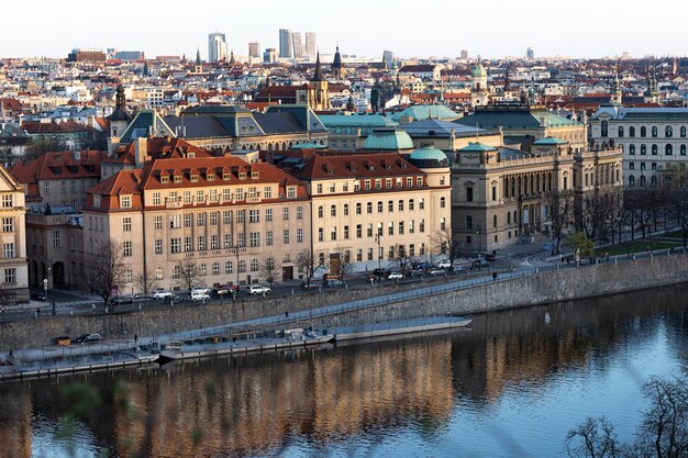 Clean city streets of prague