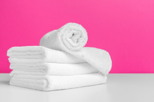 Clean towels on color