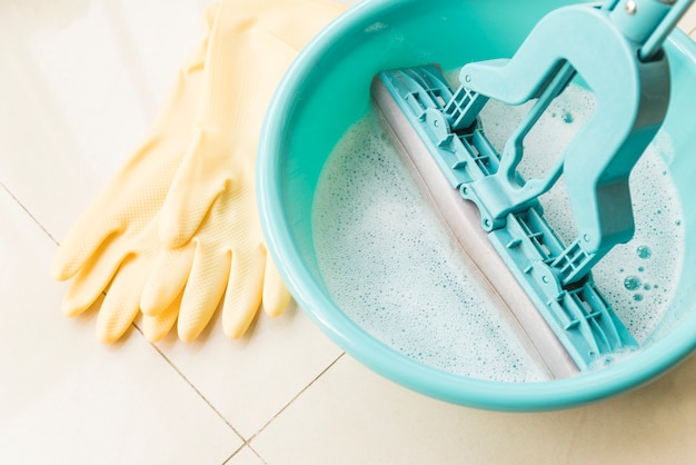 Cleaning concept with bucket