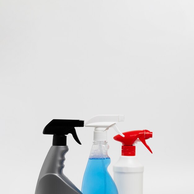 Cleaning concept with spray bottles