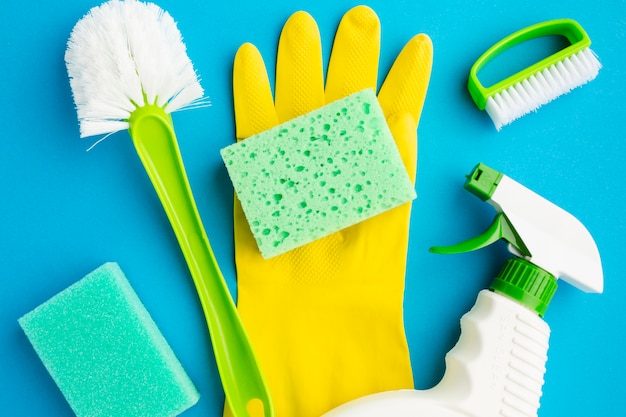 Cleaning tools on rubber glove