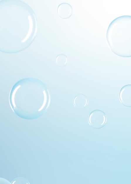 Clear bubble blue gradient background